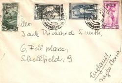 LOT.7 » TRİESTEDEN İNGİLTEREYE 1951 ZARF 4 A.V.G. PULLU