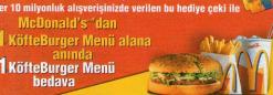 MİGROS McDONALD'S ALIŞVERİŞ ÇEK 2001.10.000.000A KADAR ALIŞVERİŞE 1 ÇEK ALMA ŞANSI