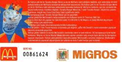MİGROS CLUB ,McDONALD'S ALIŞVERİŞ ÇEK(2) 2001.YILI .10.000.000A KADAR ALIŞVERİŞE 1 ÇEK ALMA ŞANSI