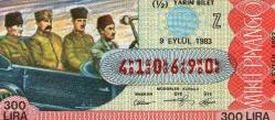 İZMİR 9 EYLÜL 1983 KURTULUŞ MİLLİ PİYANGO TAM-YARIM-ÇEYREK