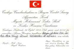LOT.11 » TÜRKİYE CUMHURİYETİ CUMHURBAŞKANI CEVDET SUNAY DAVETİYE