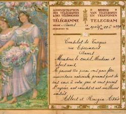 LOT.13 » TÜRKİYE KONSOLOSLUĞUNA DAVETİYE TELGRAFI 1927 ANVERS BELÇİKA