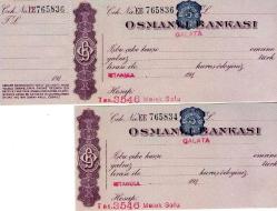 LOT.18 » MELEK CELAL SOFU RESSAM OSMANLI BANKASI ÇEKLERİ 2 AET BOŞ
