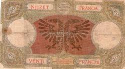 ARNAVUTLUK 20 FRANKA 1926 OLDUKÇA İYİ DURUMDA
