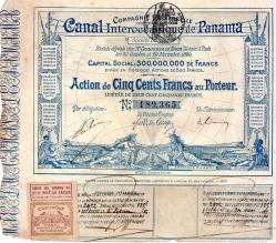 LOT.8 » Panama kanalı 500frank tahvili 4 faiz kuponu 1886 sadece kontrol pulu bile önemlidir