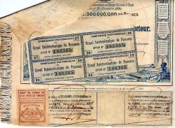Panama kanalı 500frank tahvili 4 faiz kuponu 1886 sadece kontrol pulu bile önemlidir