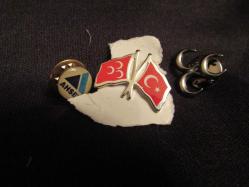 ROZET 3 LÜ ROZET LOTU..MHP 3 HİLAL-AHSEL HOLDİNG-MHP TÜRK BAYRAKLI VE 3 HİLAL BAYRAKLI ROZET LOTU 108