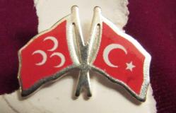ROZET 3 LÜ ROZET LOTU..MHP 3 HİLAL-AHSEL HOLDİNG-MHP TÜRK BAYRAKLI VE 3 HİLAL BAYRAKLI ROZET LOTU 108