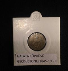 GALATA KÖPRÜSÜ OSMANLI DÖNEMİ ORJİNAL FOTOĞRAFI VE GEÇİŞ JETONU.ÇOK ENDER VE KIYMETLİDİR 299