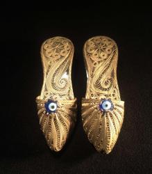 GÜMÜŞ KAPLAMA HANIM NALINI (14 CM).GÜMÜŞ TELKARİ HATASIZ İŞÇİLİKLİ NALIN(VİTRİNLİK KÜÇÜK BOYDUR 286