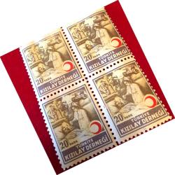 PUL 20 KURUŞLUK 4 LÜ SERİ KIZILAY PULU 134