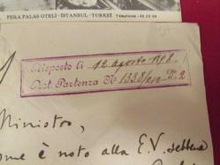 PERA PALAS IN BİR ODASI VE DİVİTLE,OKKA MÜREKKEBİ İLE YAZILAN BİR MEKTUP(2) YIL 1898