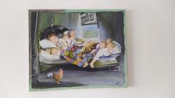 HATİCE İMZALI YAĞLIBOYA TABLO TUVAL ÜZERİNE RESMEDİLMİŞTİR. ÖLÇÜ 40 X 50 CM CİVARI. KONDİSYON YÜKSEK