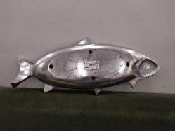 GÜMÜŞ KAPLAMA BALIK SERVİS TABAĞI. ÜRETİM YERİ HİNDİSTAN. KONDİSYON YÜKSEK . ÖLÇÜ:22X53 CM