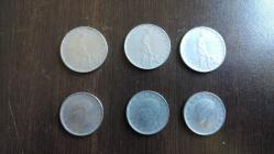 3 ADET 2,5 VE 3 ADET 1 LİRA 1960'LAR 6 ADET MADENİ PARA LOTU.