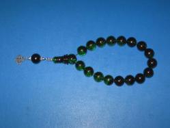 **(58)**İRİ TANELİ YEŞİL RENKLİ SIKMA KEHRİBAR EFE TESBİHİ