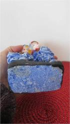 1970'LERDEN VİNTAGE KİTSCH ALÇI CHALKWARE BİBLO KIZ VE OĞLAN SEVGİLİLER KOT KUMAŞ EFEKTLİ 14 CM