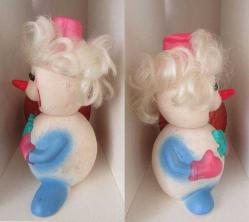 SOVYET RUSYA 1980'LERDEN ÇOK NADİR VİNTAGE KAUÇUK RUS KARDAN ADAM FİGÜR OYUNCAK BİBLO (18 CM)