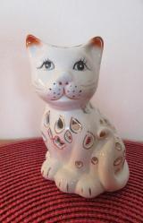 VİNTAGE PORSELEN BİBLO KEDİ BİBLOSU TEALİGHT MUMLUK 12 CM