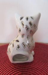 VİNTAGE PORSELEN BİBLO KEDİ BİBLOSU TEALİGHT MUMLUK 12 CM