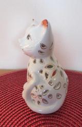 VİNTAGE PORSELEN BİBLO KEDİ BİBLOSU TEALİGHT MUMLUK 12 CM