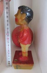 1950'LERDEN VİNTAGE  SERT PLASTİK ANTİKA BEBEK BİBLO OYUNCAK FİGÜR PİSSER BOY 18.5 CM