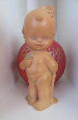 SCHİLDKRÖT 1950 GUMMİFİGUR ÇOK NADİR VİNTAGE KAUÇUK DAMGALI BEBEK BİBLO OYUNCAK FİGÜR ANTİKA 14 CM