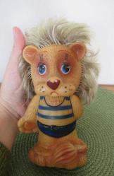 SOVYET RUSYA 1980'LERDEN VİNTAGE KAUÇUK (LASTİK) ARSLAN (ASLAN) OYUNCAK BEBEK BİBLO 17 CM