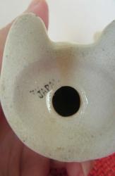 Japonya 1980 lerden Damgalı Vintage Seramik Porselen Görünümlü Kedi Tuzluk Karabiberlik Biblo 10 cm