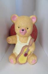 Vintage Seramik Biblo (Porselen Görünümlü) Gitar Çalan Ayıcık 12.5 cm