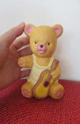 Vintage Seramik Biblo (Porselen Görünümlü) Gitar Çalan Ayıcık 12.5 cm