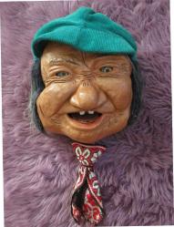 Laffun Head Peter Figuren Vintage Antika Oyuncak Biblo Kitsch Bebek Duvar Panosu Duvar Süsü Mask