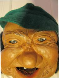 Laffun Head Peter Figuren Vintage Antika Oyuncak Biblo Kitsch Bebek Duvar Panosu Duvar Süsü Mask