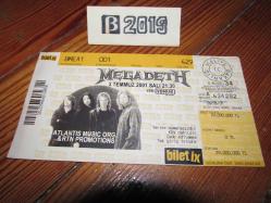 MEGADETH İSTANBUL 2001 BİLETİ
