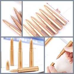 OMENİV'DEN 4 ADET TÜKENMEZ KALEM PLASTİK MERMİ KURŞUN FORM TÜKENMEZ KALEM SÜPER AKSESUAR