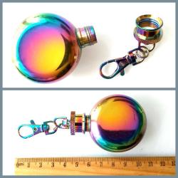 OMENİV'DEN 304 ÇELİK MİNYATÜR RENKLİ MATARA TERMOS ANAHTARLIK İÇKİ VOTKA VİSKİ BENZİN ŞİŞESİ ŞİŞE