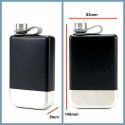 OMENİV'DEN 304 ÇELİK SİYAH MATARA 250ML TERMOS İÇKİ VOTKA VİSKİ ŞİŞESİ ŞARAP ŞİŞE EŞSİZ