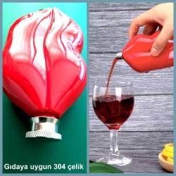 OMENİV'DEN 304 ÇELİK DUDAK RUJ FORM MATARA TERMOS İÇKİ VOTKA VİSKİ ŞİŞESİ ŞARAP ŞİŞE EŞSİZ