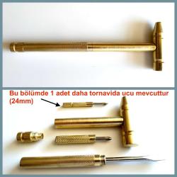 OMENİV'DEN METAL PİRİNÇ 6 FONKSİYONLU ÇEKİÇ TORNAVİDA ACİL DURUM CAM KIRICI NEFİS MASAÜSTÜ OBJE TEK!