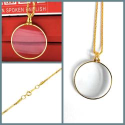 OMENİV'DEN 6 KAT BÜYÜTEN BÜYÜTEÇ KOLYE ANTİKA VİKTORYEN VİNTAGE RETRO TARZ UZUN ZİNCİR NEFİS