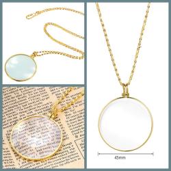 OMENİV'DEN 6X BÜYÜTEN BÜYÜTEÇ KOLYE ANTİKA VİKTORYEN VİNTAGE RETRO TARZ UZUN ZİNCİR