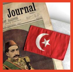 OMENİV'DEN GERÇEK ANTİKA OSMANLI TÜRK BAYRAĞI 110 YAŞINDA İPEK ÜZERİ İPEK BASKI NADİRLER NADİRİ