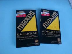 MAXELL GX-BLACK 240 Süper High Quality VHS VİDEO KASET - 2 Adet - SIFIR AMBALAJINDA - Made ENGLAND