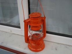 Antika - " Vintage " GEMİCİ FENERİ - METAL GAZ LAMBASI - TURUNCU - Açıklamayı Okuyunuz - kitantik - kitaLog