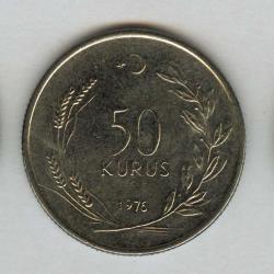 50 KURUŞ 1976 MADENİ PARA KM889 ÇİL