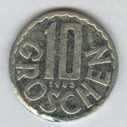 10 GROSCHEN 1982 AVUSTURYA MADENİ PARA KM2878 AT10G086 ÇÇT+