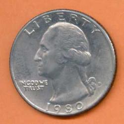 AMERİKA 1980 1/4 QUARTER (ÇEYREK) DOLLAR MADENİ PARA KMA164a ÇT/ÇÇT (USQ00013)