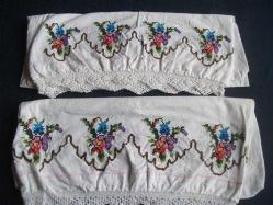 Antika - AYDIN İŞİ KANAVİÇELER - 2 ADET TEK KİŞİLİK YASTIK - kitantik - kitaLog