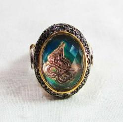 HİS TAŞI TuĞRaLı GüMüŞ ERKEK YÜZÜĞÜ......925 AyaR