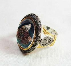 HİS TAŞI TuĞRaLı GüMüŞ ERKEK YÜZÜĞÜ......925 AyaR